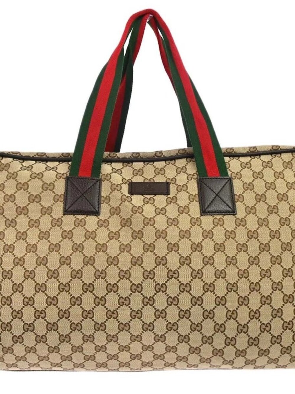 Gucci Beige Canvas GG Sherry Line Duffle Handbag 146310 001998 168368